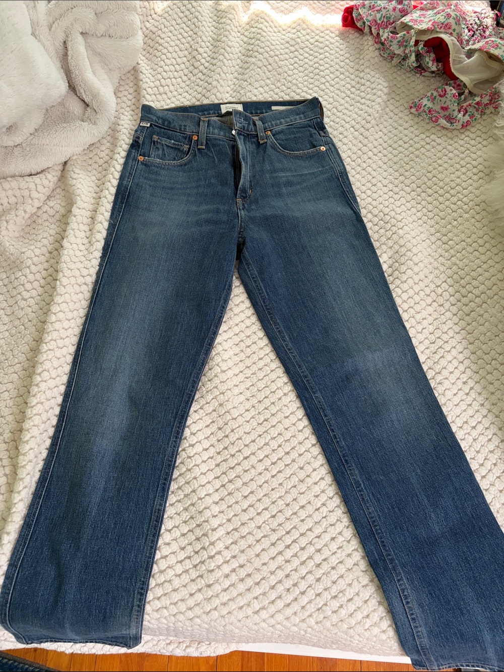 Citizens Of Humanity Vintage-Inspired Dark Blue Straight Leg Jeans
